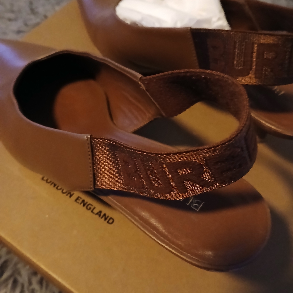 Burberry Tan Leather Slip-On Shoes